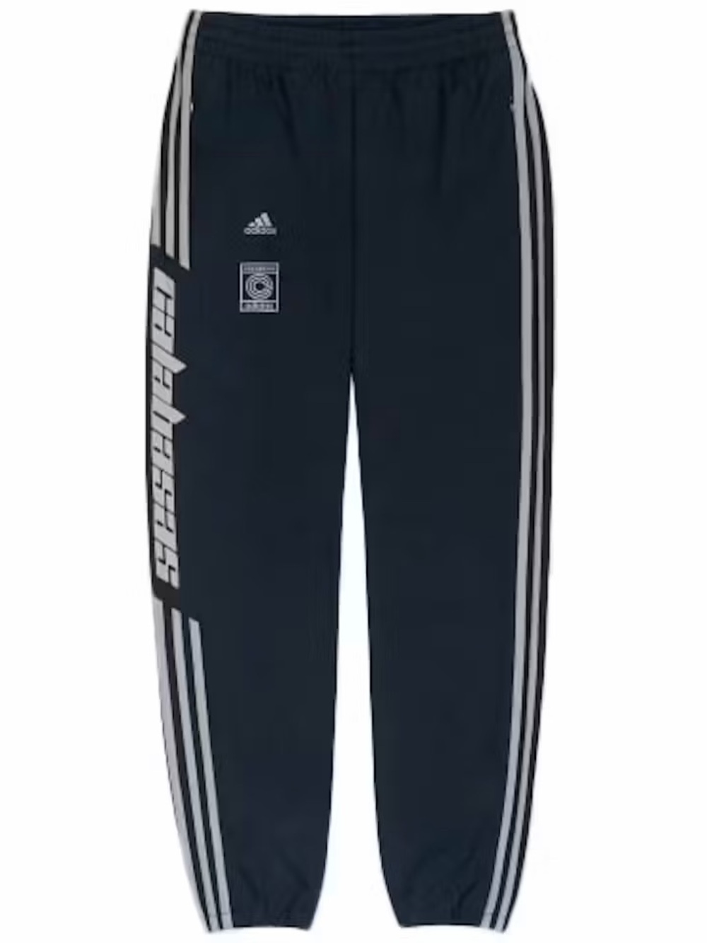 adidas Calabasas Black Joggers with Gray Side Stripes